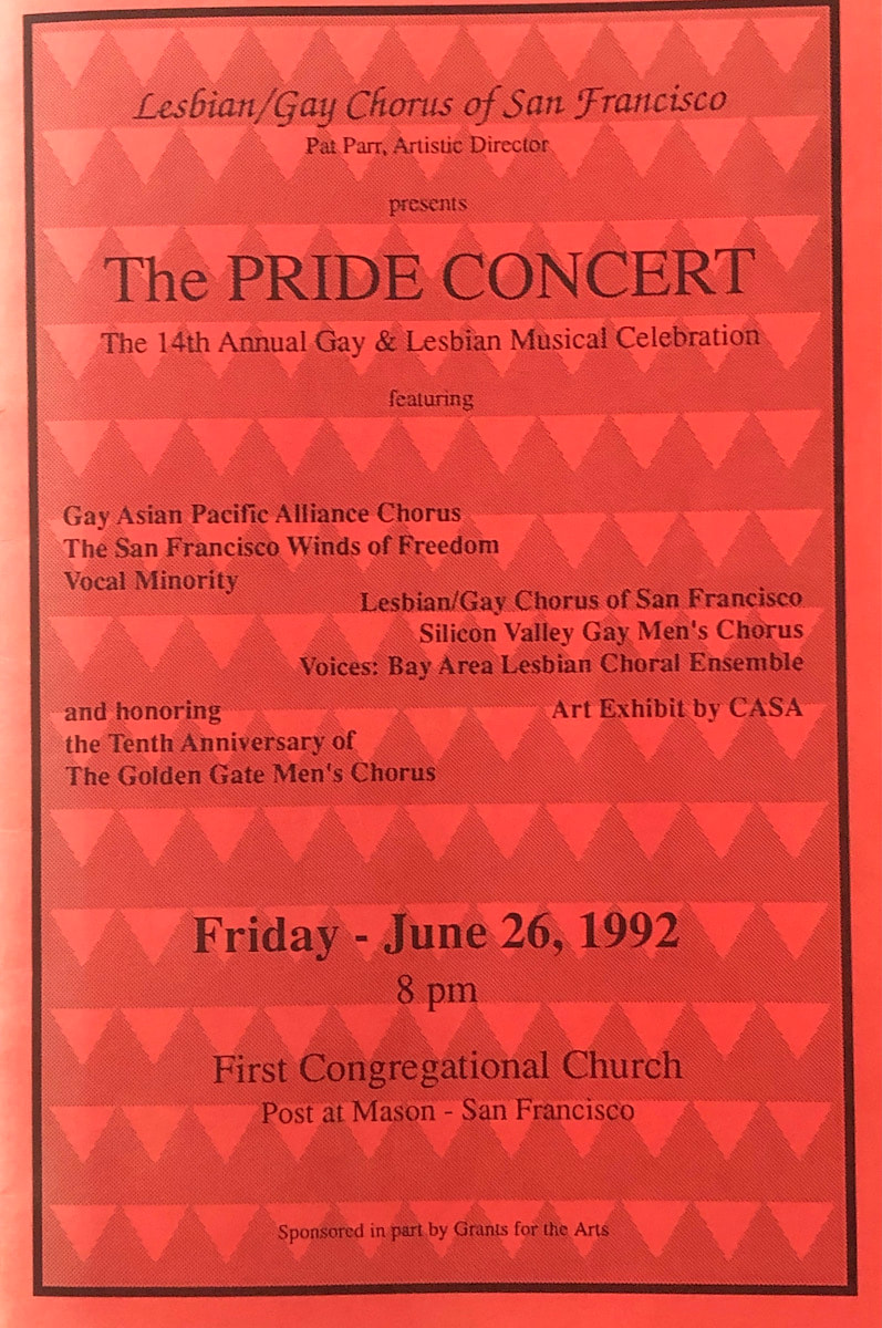 June 1992 Pride Concert program
