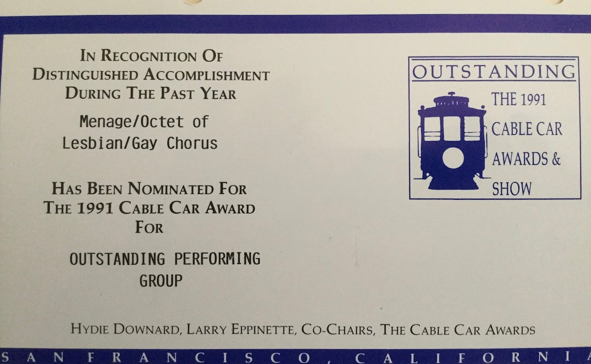 1991 Cable Car Award nomination