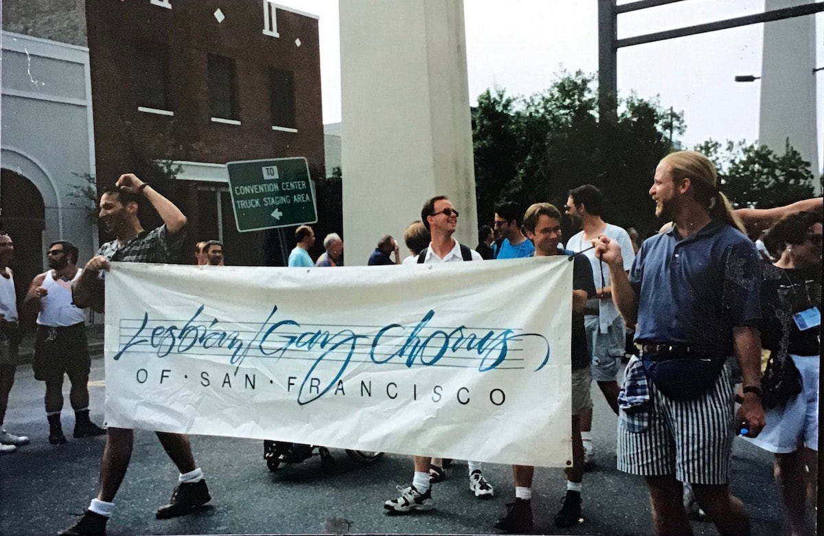 Marching with LGCSF banner